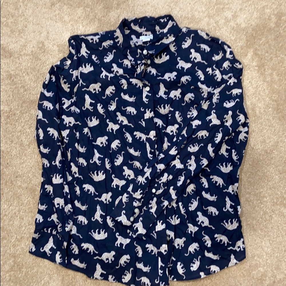 J. Crew Leopard Button Down